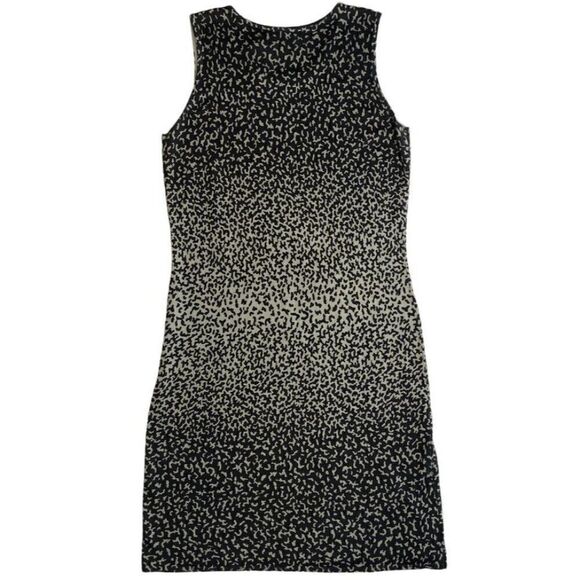 Calvin Klein Sheath Dress Women's MEDIUM Black Gray Animal-Print Sleeveless Soft - Picture 7 of 9